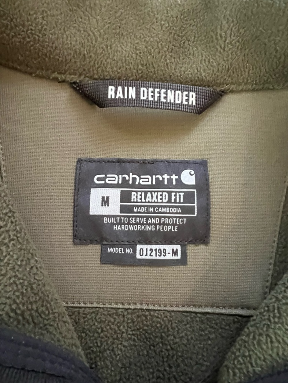 CARHARTT RAIN DEFENDER  RELAXED FIT HEAVYWEIGHT SOFTSHELL JACKET Logo SIZE M - Picture 14 of 14